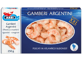 [Translate to English:] Gamberi argentini XXL, pack prodotti–Arbi
