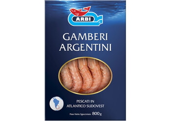 Gamberi argentini 800g, pack prodotto–Arbi