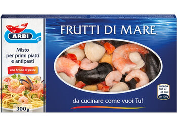 [Translate to English:] Frutti di mare, misto per primi piatti e antipasti, pack prodotto–Arbi