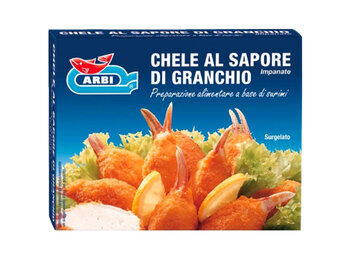 [Translate to English:] Chele al sapore di granchio, pack prodotto–Arbi