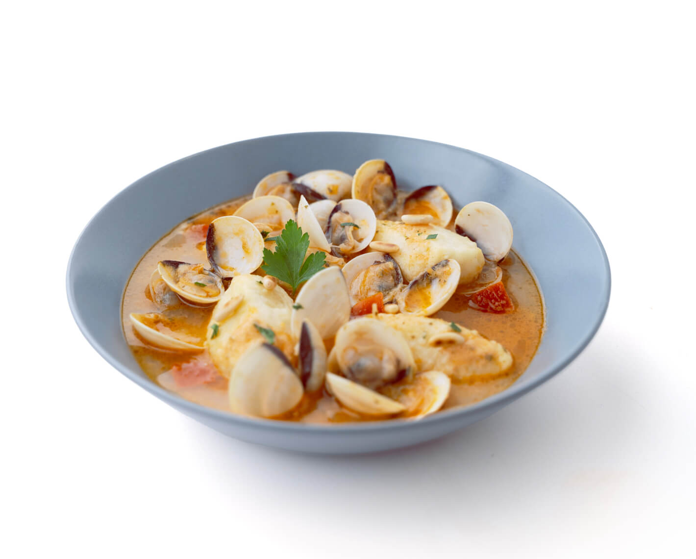 Ricotta gnudi (dumplings) with clam sauce