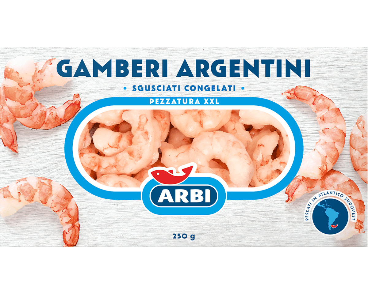 Gamberi argentini sgusciati XXL 250 g